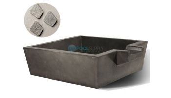 Slick Rock Concrete 30" Box Spill Water Bowl | Shale | Stainless Steel Spillway | KSPB3010SPSS-SHALE