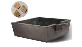 Slick Rock Concrete 30" Box Spill Water Bowl | Umber | Stainless Steel Spillway | KSPB3010SPSS-UMBER