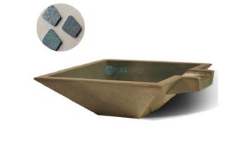 Slick Rock Concrete 30" Square Spill Water Bowl | Denim | Stainless Steel Spillway | KSPS3010SPSS-DENIM