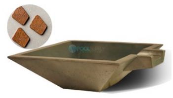 Slick Rock Concrete 30" Square Spill Water Bowl | Onyx | Copper Spillway | KSPS3010SPC-ONYX