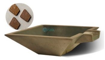 Slick Rock Concrete 30" Square Spill Water Bowl | Onyx | Copper Spillway | KSPS3010SPC-ONYX