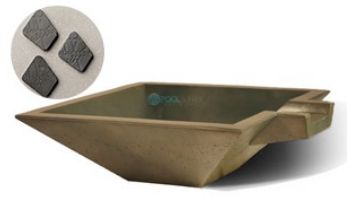 Slick Rock Concrete 30" Square Spill Water Bowl | Onyx | Copper Spillway | KSPS3010SPC-ONYX