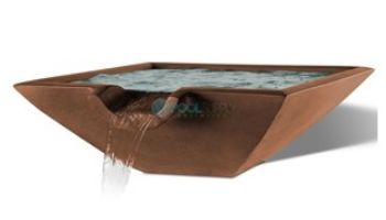 Slick Rock Concrete 30" Square Camber Water Bowl | Mahogany | No Liner | CS3011-MAHOGANY