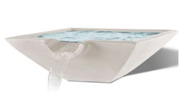 Slick Rock Concrete 30" Square Camber Water Bowl | Coal Gray | No Liner | CS3011-COALGRAY