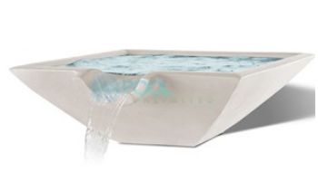 Slick Rock Concrete 30" Square Camber Water Bowl | Great White | No Liner | CS3011-GREATWHITE