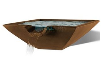 Slick Rock Concrete 30" Square Camber Water Bowl | Copper | No Liner | CS3011-COPPER