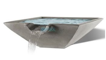 Slick Rock Concrete 30" Square Camber Water Bowl | Mahogany | No Liner | CS3011-MAHOGANY