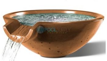 Slick Rock Concrete 30" Round Camber Water Bowl | Mahogany | No Liner | CR3012-MAHOGANY