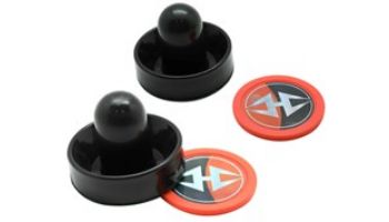 Hathaway Air Hockey 3_quot; Strikers and 2.5_quot; Pucks Set | Black / Orange | BG50383