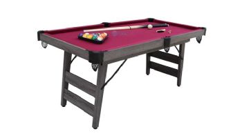 Hathaway Pendleton 6-Foot Portable Pool Table | Driftwood Finish with Burgundy Felt | BG50379