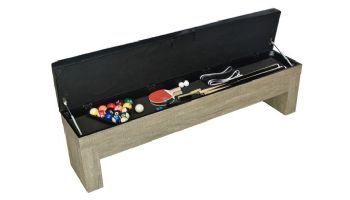 Hathaway Newport 7-Ft. Pool Table Combo Set with Benches | Rustic Gray with Blue Felt | BG50374
