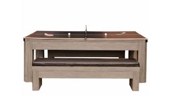 Hathaway Newport 7-Ft. Pool Table Combo Set with Benches | Rustic Gray with Blue Felt | BG50374