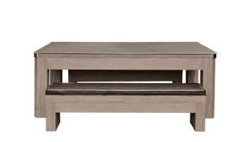 Hathaway Newport 7-Ft. Pool Table Combo Set with Benches | Rustic Gray with Blue Felt | BG50374