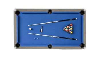 Hathaway Newport 7-Ft. Pool Table Combo Set with Benches | Rustic Gray with Blue Felt | BG50374