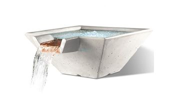 Slick Rock Concrete 22" Square Cascade Water Bowl | Great White | No Liner | KCC22SNL-GREATWHITE