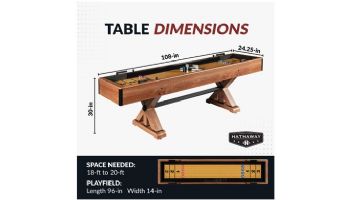 Hathaway Daulton 9-Ft. Shuffleboard Table | White Oak Finish | BG50371