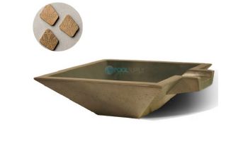 Slick Rock Concrete 30" Square Spill Water Bowl | Umber | No Liner | KSPS3010NL-UMBER