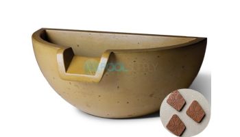 Slick Rock Concrete 16" Half Spill Water Bowl | Adobe | No Liner | KSPH3616NL-ADOBE