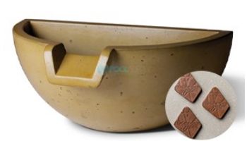 Slick Rock Concrete 16" Half Spill Water Bowl | Umber | No Liner | KSPH3616NL-UMBER