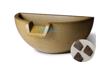 Slick Rock Concrete 16" Half Spill Water Bowl | Coal Gray | No Liner | KSPH3616NL-COALGRAY