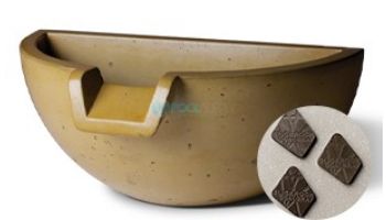 Slick Rock Concrete 16" Half Spill Water Bowl | Copper | No Liner | KSPH3616NL-COPPER