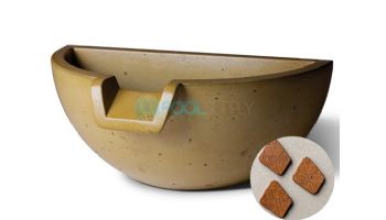 Slick Rock Concrete 16" Half Spill Water Bowl | Copper | No Liner | KSPH3616NL-COPPER