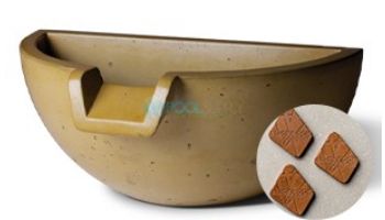 Slick Rock Concrete 16" Half Spill Water Bowl | Rust Buff | No Liner | KSPH3616NL-RUSTBUFF