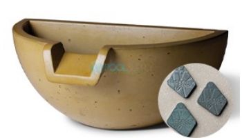 Slick Rock Concrete 16" Half Spill Water Bowl | Onyx | No Liner | KSPH3616NL-ONYX