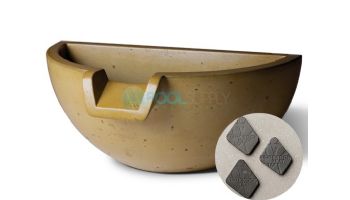 Slick Rock Concrete 16" Half Spill Water Bowl | Gray | No Liner | KSPH3616NL-GRAY