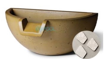 Slick Rock Concrete 16" Half Spill Water Bowl | Great White | No Liner | KSPH3616NL-GREATWHITE
