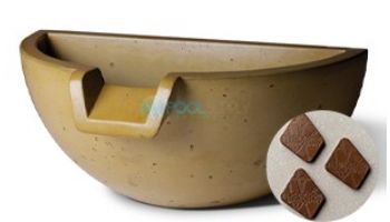 Slick Rock Concrete 16_quot; Half Spill Water Bowl | Mahogany | No Liner | KSPH3616NL-MAHOGANY