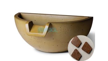 Slick Rock Concrete 16" Half Spill Water Bowl | Mahogany | No Liner | KSPH3616NL-MAHOGANY