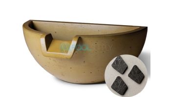 Slick Rock Concrete 16" Half Spill Water Bowl | Onyx | No Liner | KSPH3616NL-ONYX