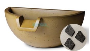 Slick Rock Concrete 16" Half Spill Water Bowl | Umber | No Liner | KSPH3616NL-UMBER