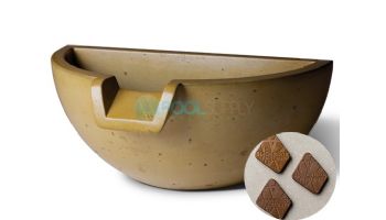 Slick Rock Concrete 16" Half Spill Water Bowl | Rust Buff | No Liner | KSPH3616NL-RUSTBUFF