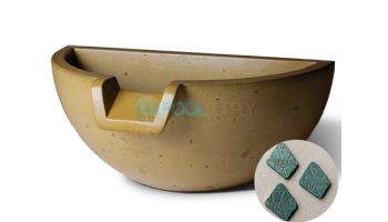 Slick Rock Concrete 16" Half Spill Water Bowl | Seafoam | No Liner | KSPH3616NL-SEAFOAM