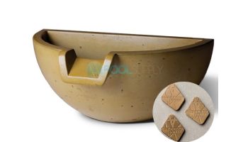 Slick Rock Concrete 16" Half Spill Water Bowl | Umber | No Liner | KSPH3616NL-UMBER