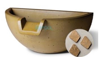 Slick Rock Concrete 16" Half Spill Water Bowl | Onyx | No Liner | KSPH3616NL-ONYX