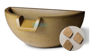 Slick Rock Concrete 16" Half Spill Water Bowl | Copper | No Liner | KSPH3616NL-COPPER