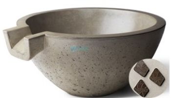 Slick Rock Concrete 24" Classic Spill Water Bowl | Onyx | No Liner | KSPC2412NL-ONYX