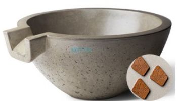 Slick Rock Concrete 24" Classic Spill Water Bowl | Adobe | No Liner | KSPC2412NL-ADOBE
