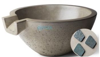 Slick Rock Concrete 24" Classic Spill Water Bowl | Seafoam | No Liner | KSPC2412NL-SEAFOAM