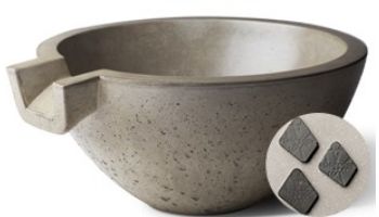 Slick Rock Concrete 24" Classic Spill Water Bowl | Great White | No Liner | KSPC2412NL-GREATWHITE
