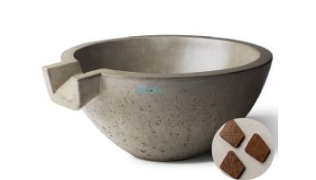 Slick Rock Concrete 24" Classic Spill Water Bowl | Mahogany | No Liner | KSPC2412NL-MAHOGANY