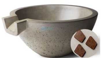 Slick Rock Concrete 24" Classic Spill Water Bowl | Mahogany | No Liner | KSPC2412NL-MAHOGANY