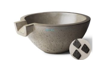 Slick Rock Concrete 24" Classic Spill Water Bowl | Onyx | No Liner | KSPC2412NL-ONYX