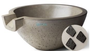 Slick Rock Concrete 24_quot; Classic Spill Water Bowl | Onyx | No Liner | KSPC2412NL-ONYX