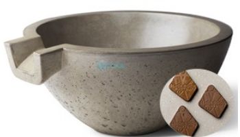 Slick Rock Concrete 24_quot; Classic Spill Water Bowl | Rust Buff | No Liner | KSPC2412NL-RUSTBUFF