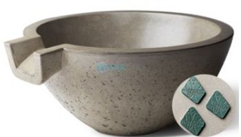 Slick Rock Concrete 24_quot; Classic Spill Water Bowl | Seafoam | No Liner | KSPC2412NL-SEAFOAM