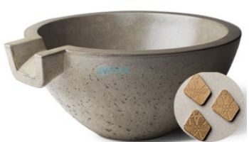 Slick Rock Concrete 24" Classic Spill Water Bowl | Mahogany | No Liner | KSPC2412NL-MAHOGANY